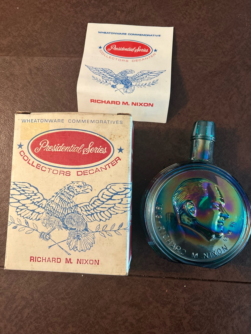 Vintage Wheaton Richard M. Nixon Presidential Series Collectors Decanter w/ Box